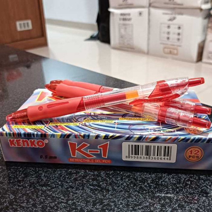 

{satuan} Kenko K-1 Retractable Gel Pen Water Resistensi 0.5 mm - MERAH