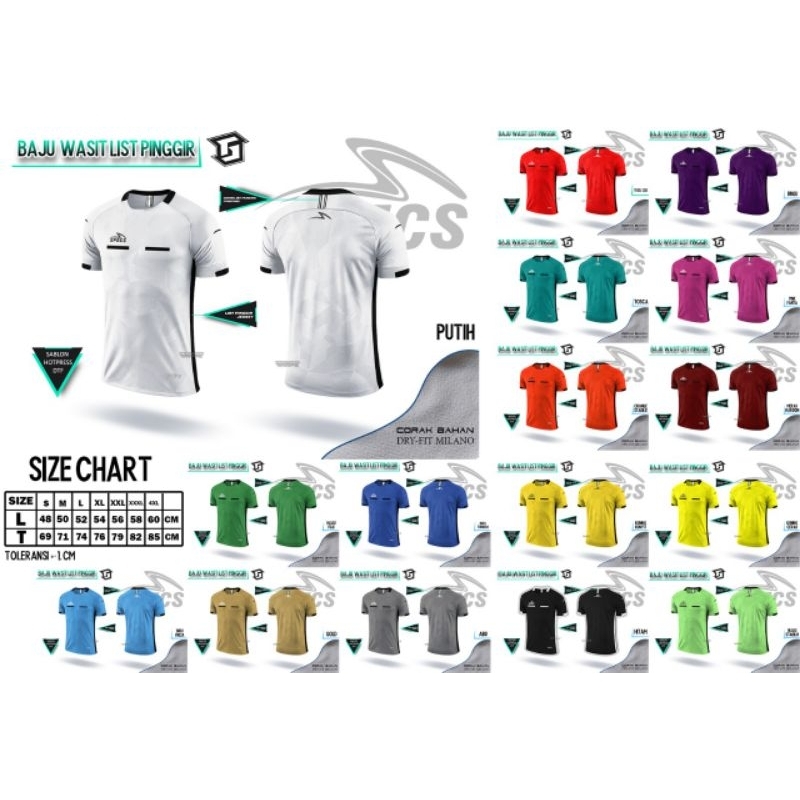 baju wasit Jersey wasit  list pinggir