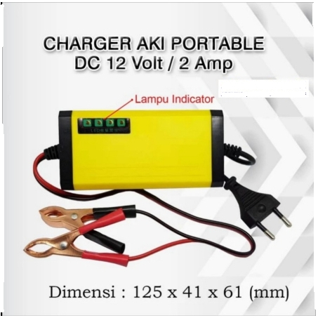Charger Aki Portable 12V/2A Mobil Motor motorcycle battery charger  carger aki cas aki cas aki motor