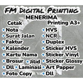 

Custom Cetak Digital Printing Laser Jet Fuji Xerox Docucenter / Nota / Surat Jalan / Brosur / Sticker / ID Card / Cutting Sticker / Art Paper / Kalender