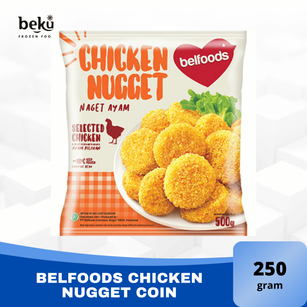 

BELFOODS NAGET AYAM BENTUK COIN - BELFOODS CHICKEN NUGGET COIN (250g)