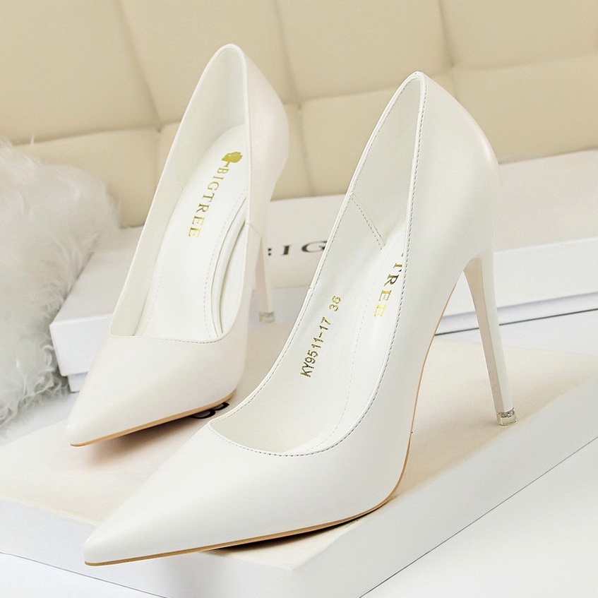 SALEE LEXI WHITE 3443 15cm dan 75cm 21 Heels Polos Woman Heels BIG TREE  SWI  Sepatuwanitaimport  Si