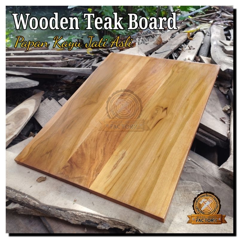 Papan kayu jati asli / kayu manglid papan ambalan wooden board bahan daun meja 9