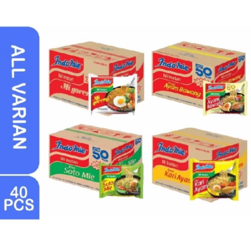 

Indomie Mie Instan 1 Dus Termurah Rasa Indomie Goreng | Ayam Bawang | Kari Ayam | Soto Mie Harga Grosir