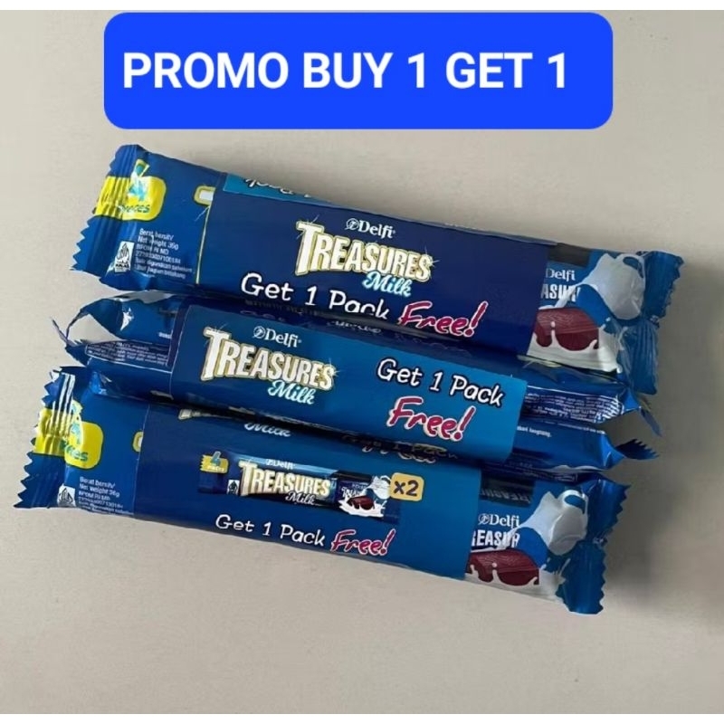 

DELFI TREASURE MILK COKLAT BUY 1 GET 1 PROMO