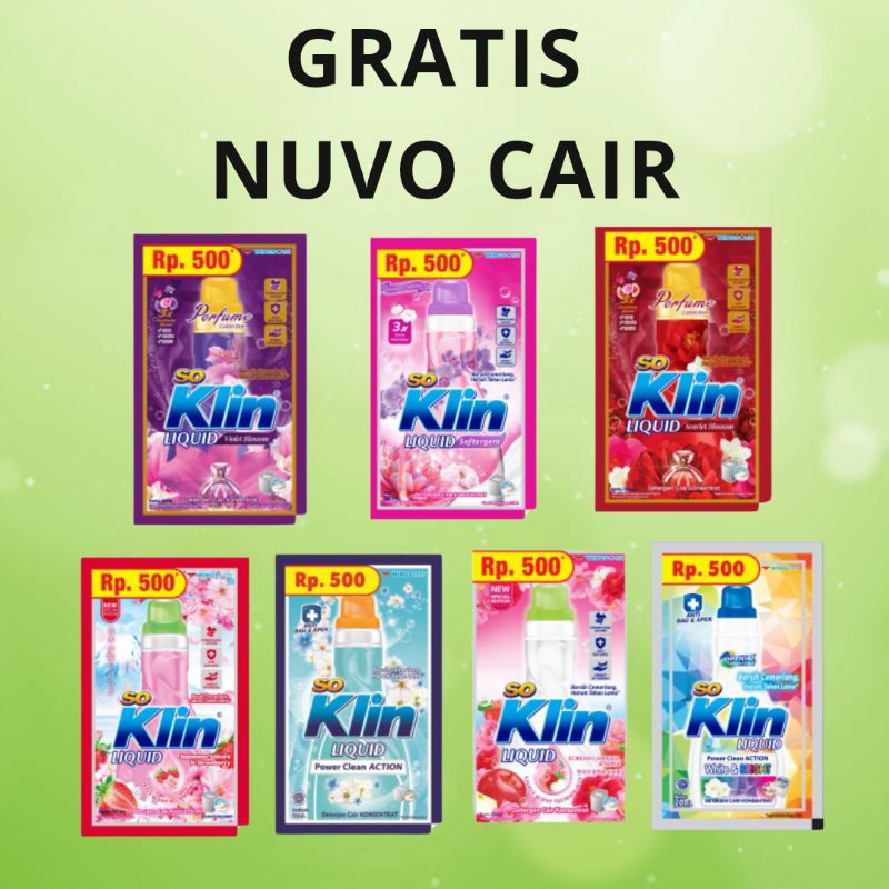 GRATISS NUVO CAIR/60 Sachet Soklin Liquid Cair Sabun Cuci Baju