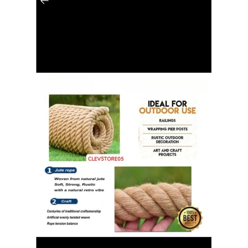 

TALI TAMBANG MANILA BESAR 38 40mm Tampar Manila Goni Kapal Dadung Rami -38mm