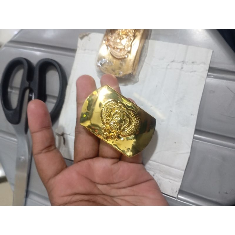 sabuk PDH jatah polri bahan tebal warna kuning gold