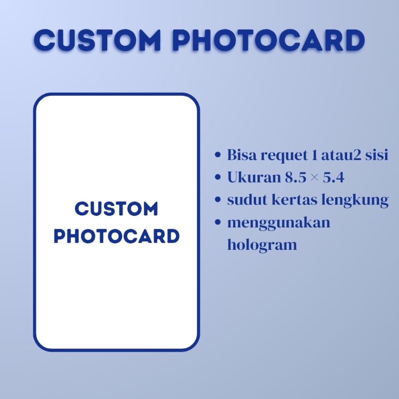 PHOTOCARD CUSTOM HOLOGRAM