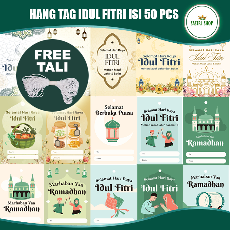 

[1 Pack isi 50 pcs FREE Tali] - Hang Tag Idul Fitri - Hang Tag Lebaran - Hang Tag Hampers Murah!!