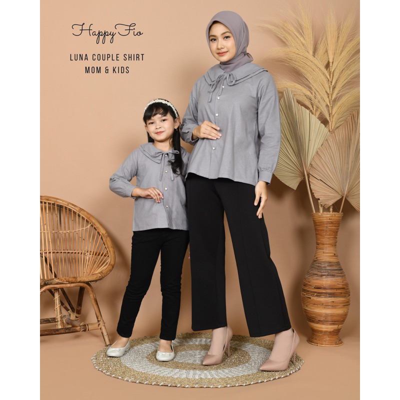 Kemeja Couple Ibu Anak Luna Shirt Couple Mom and Kids by Happyfio