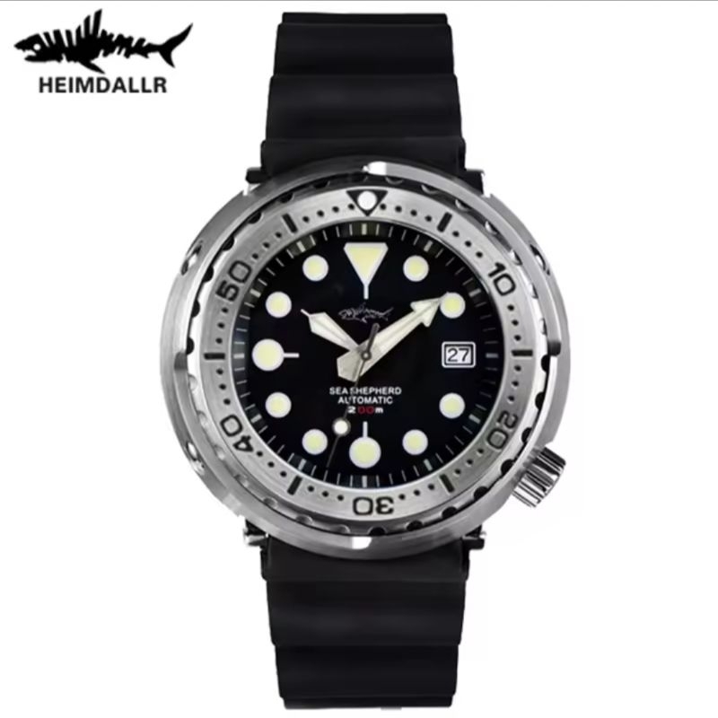 NEW HEIMDALLR SHARKEY TUNA AUTOMATIC SEIKO NH35 A SOLID STEEL 316 L  SAFIR GLASS +  AR COATING WR 20