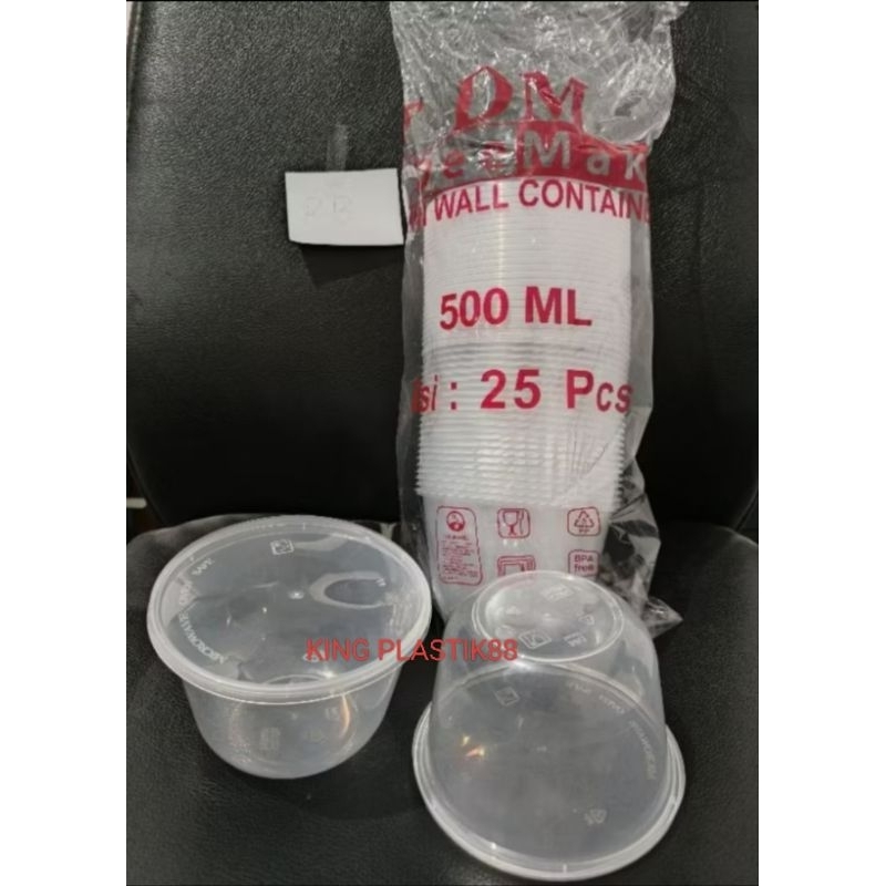 isi 25pcs THINWALL 500ml RB / thinwall mangkok kotak makanan plastik