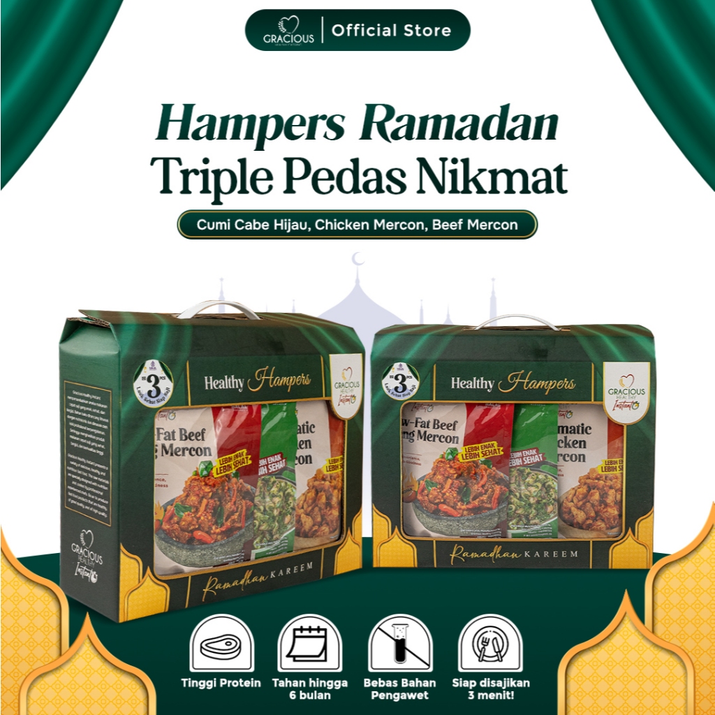 

Hampers Ramadan Triple Pedas Nikmat [1 Cumi Cabe Hijau + 1 Chicken Mercon +1 Beef Mercon
