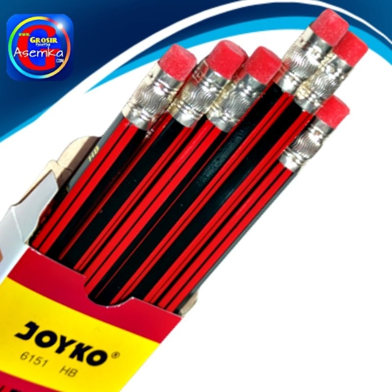 

Pensil HB Joyko 6151 Ada hapusan Warna Merah 12pcs