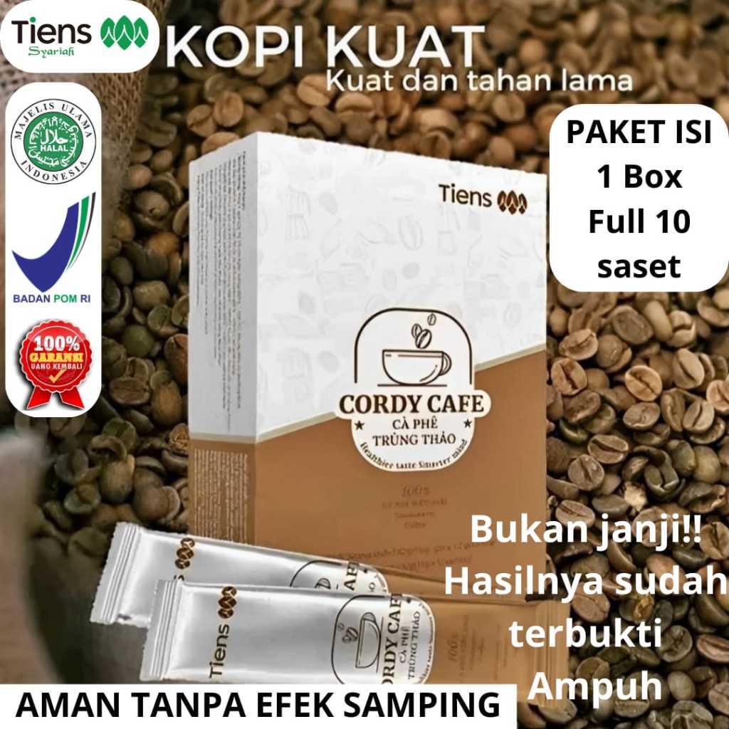 

ORIGINAL Cordy Cafe Tiens Kopi Kuat Pria Tahan Lama - Kopi Penambah Durasi Tahan Lama dan Stamina