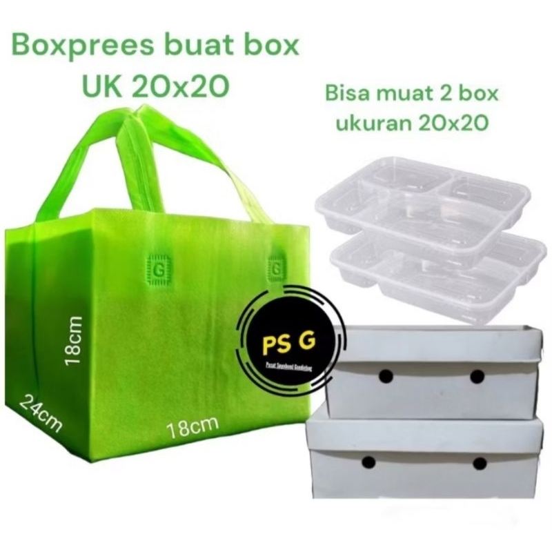 

Tas Spunbond 22 x22 cm Goodie hampers bingkisan kotak box tas pegangan gift hajatan 22x22 fullpress DUS KOTAK