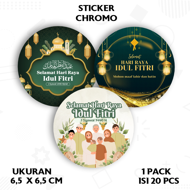 

(20 pcs) Sticker Label Idul Fitri /Sticker Ramadan Toples Kue Lebaran
