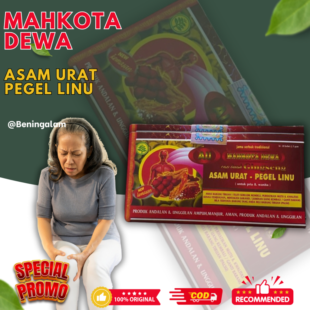

Mahkota Dewa Jamu Original 30 Saset Asam Urat Pegel Linu