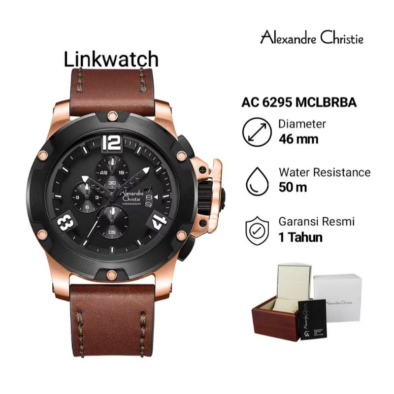 Alexander Christie AC 6295 Jam Tangan Pria Kulit Chronograph Original Garansi Resmi