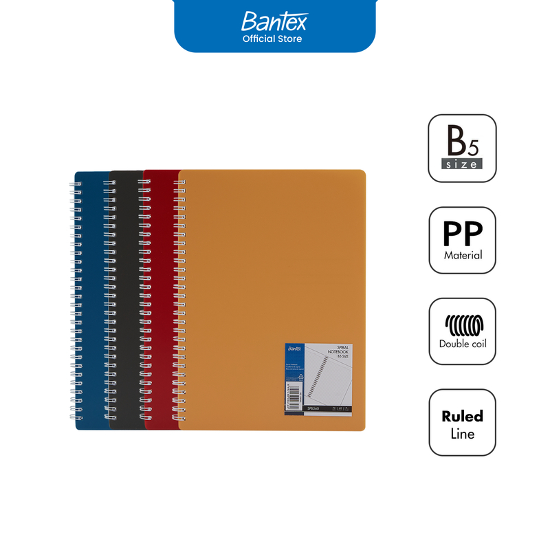 

Bantex Spiral Notebook B5 Kertas 70g Bergaris Warna Klasik SPB560