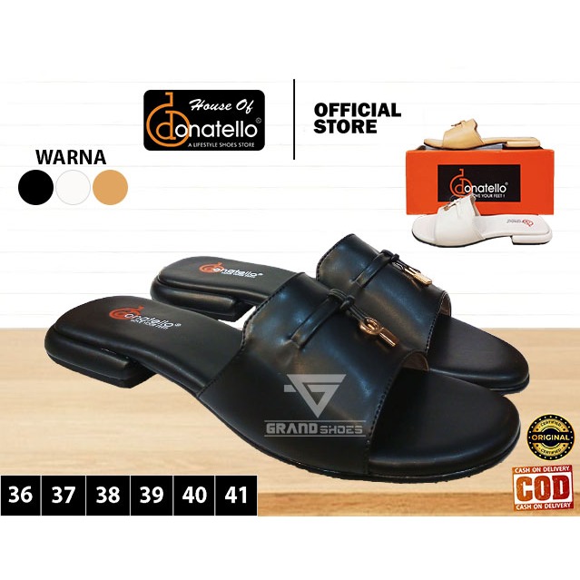DONATELLO sandal flat casual kasual ringan kuat anti slip wanita perempuan dewasa Original
