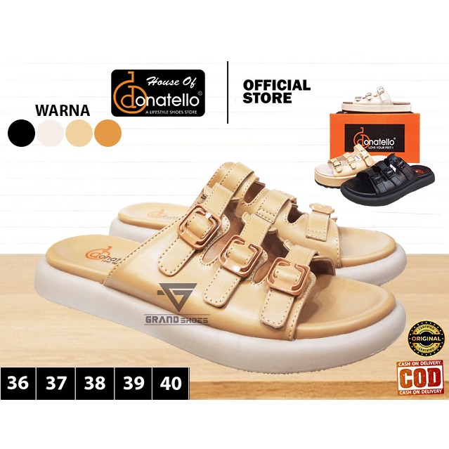 DONATELLO sandal flip flop wanita sol tebal gesper anti slip casual perempuan dewasa Original