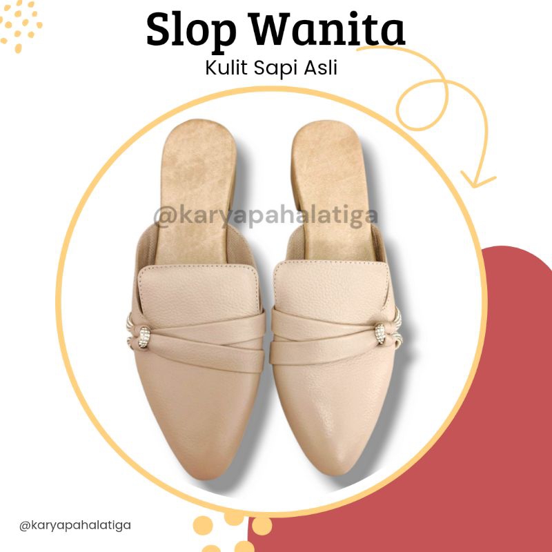 slop wanita kulit sapi asli *karyapahalatiga*