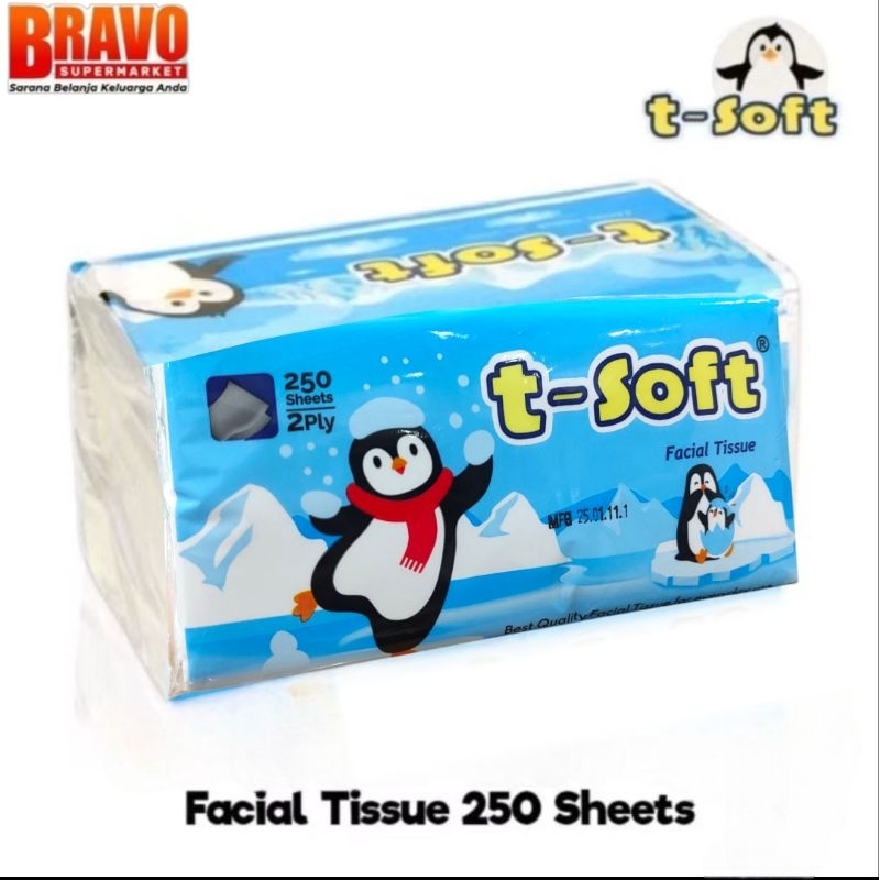 T-Soft Facial Tissue 250 Sheets 2Ply