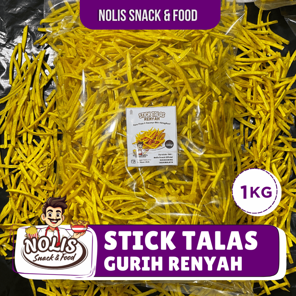 

1KG - Stik Talas Super Renyah [NOLIS SNACK & FOOD] Keripik Stik Tales Rasa ORI Gurih Original