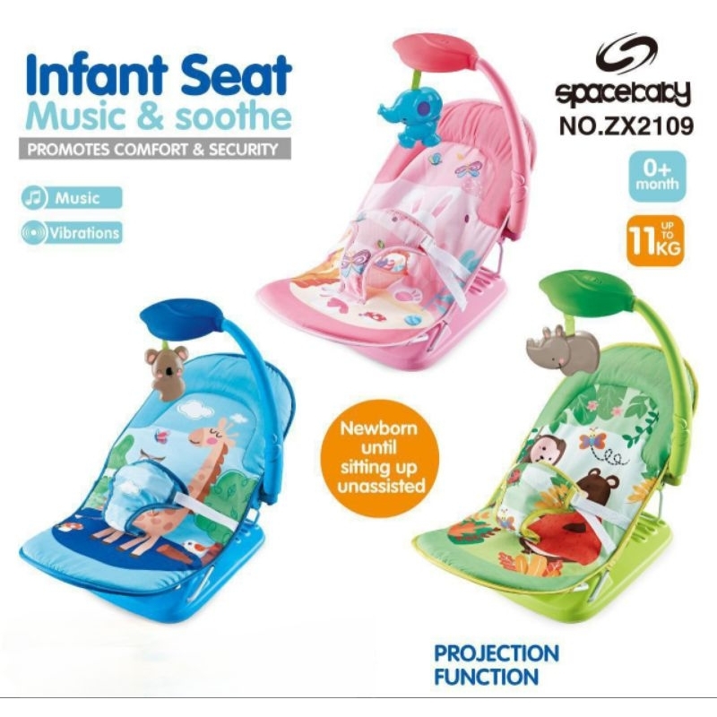 INFANT SEAT SPACEBABY zx2109 Baby Fold Up Infant Rocker Space Baby Bouncer Space Baby ZX 2109