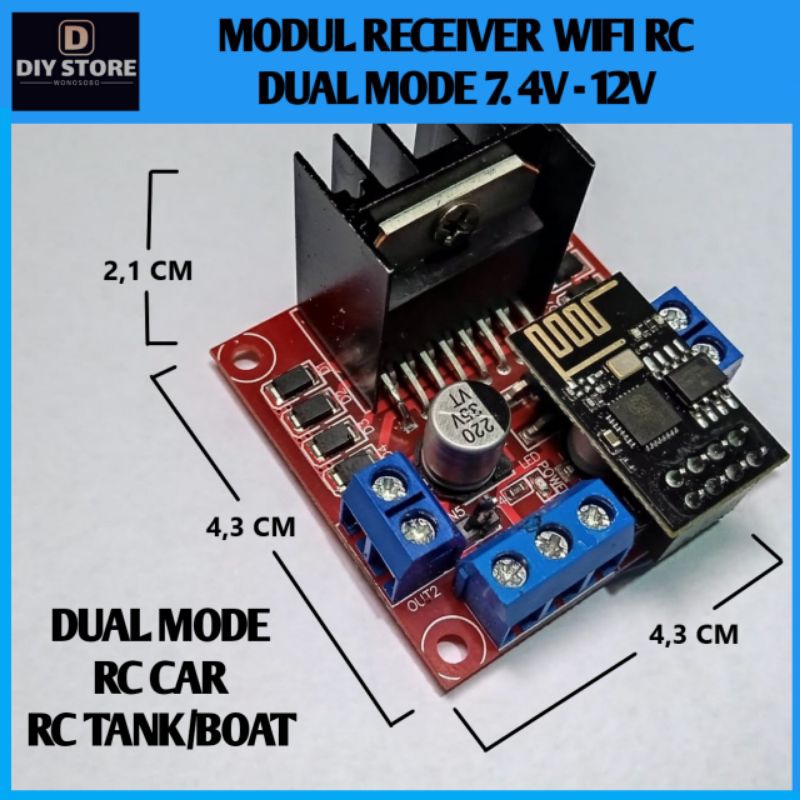 Dual Mode Modul Receiver Mobil Rc Wifi 7.4v -12v
