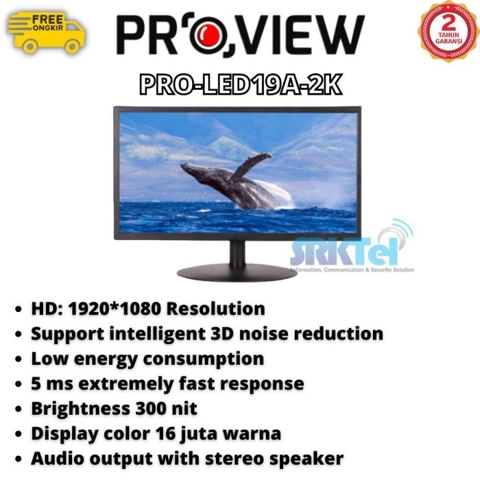 Proview PRO-LED19A-2K Monitor LED 19 Inch 19" Full HD 1080p 2MP