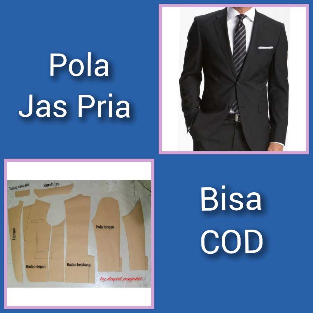 【COD】Pola Jas Pria Dewasa | Pola Jas Pria | Pola Instan | Pola Jiplak | Pola Jahitan Lengkap Firdaus