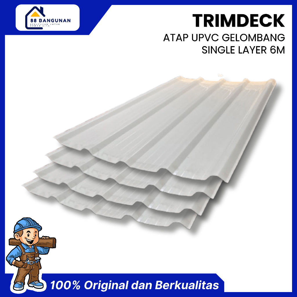 ATAP UPVC TRIMDECK SINGLE LAYER 6 METER