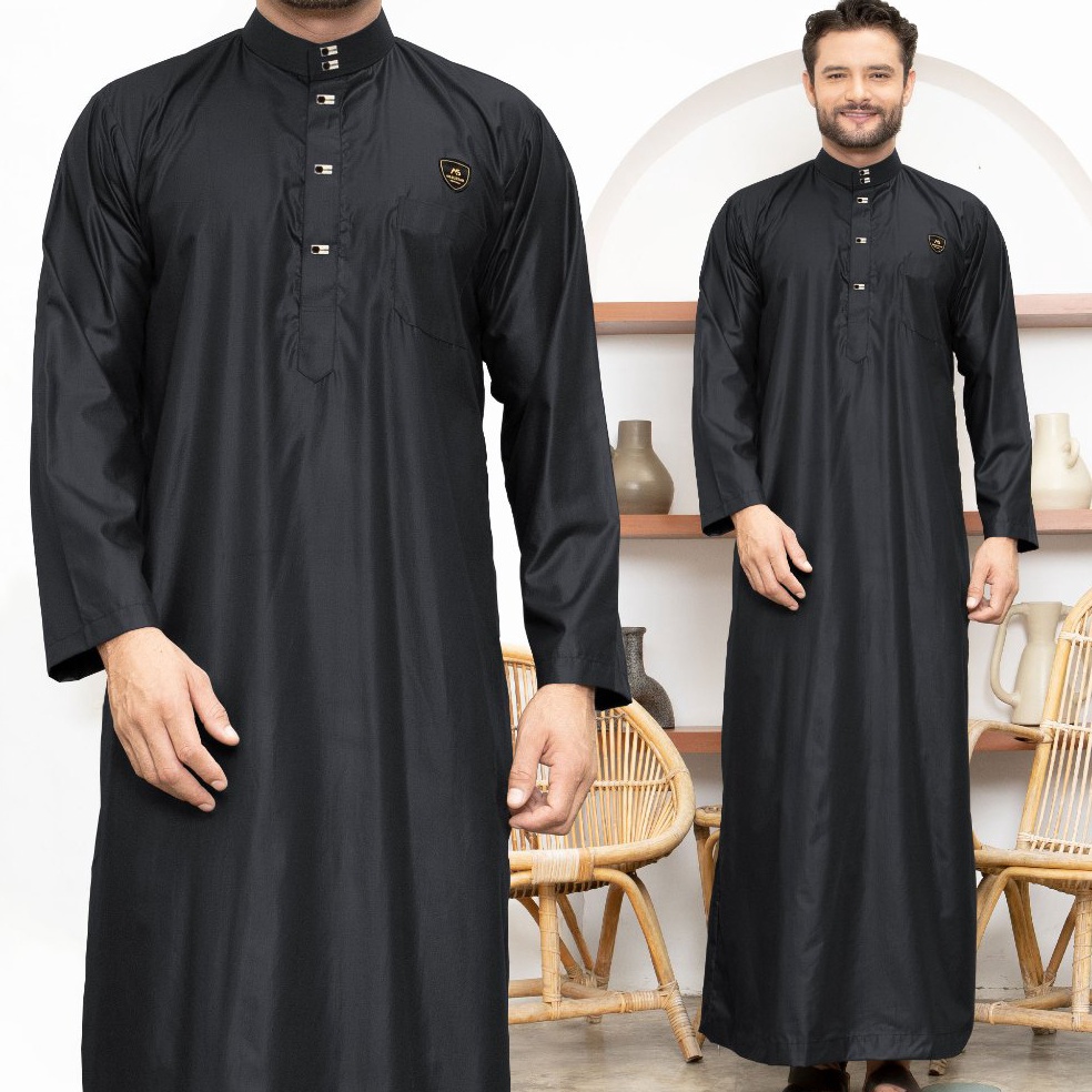 Terbagus Gamis Pria Dewasa Kancing Jubah Motif Harmain Fadlan Series Original Assuffah