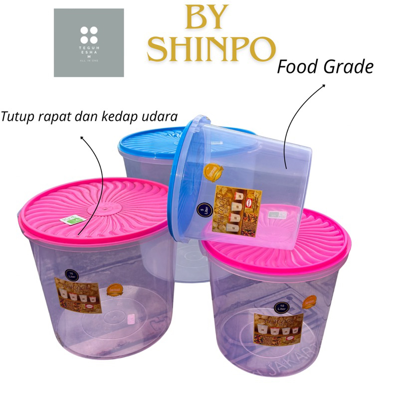 SHINPO - Toples Krupuk Ukuran 5 , 10 , 16 , 25 Liter / Toples Shinpo / Toples Murah