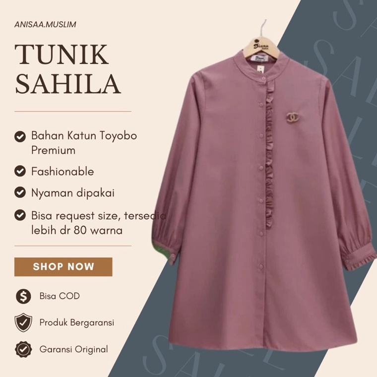 Best Seller Baju Atasan Wanita Terbaru Tunik Tunic Katun Toyobo Premium Putih Hitam Kekinian Annisa 