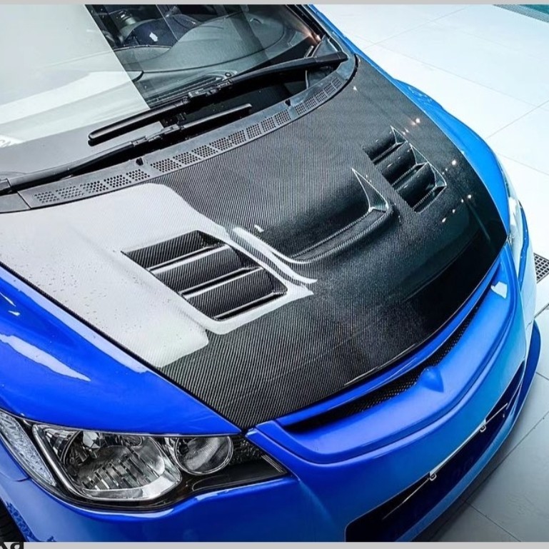Kap Mesin / Engine Hood Custom Honda Civic FD Type R Carbon kevlar