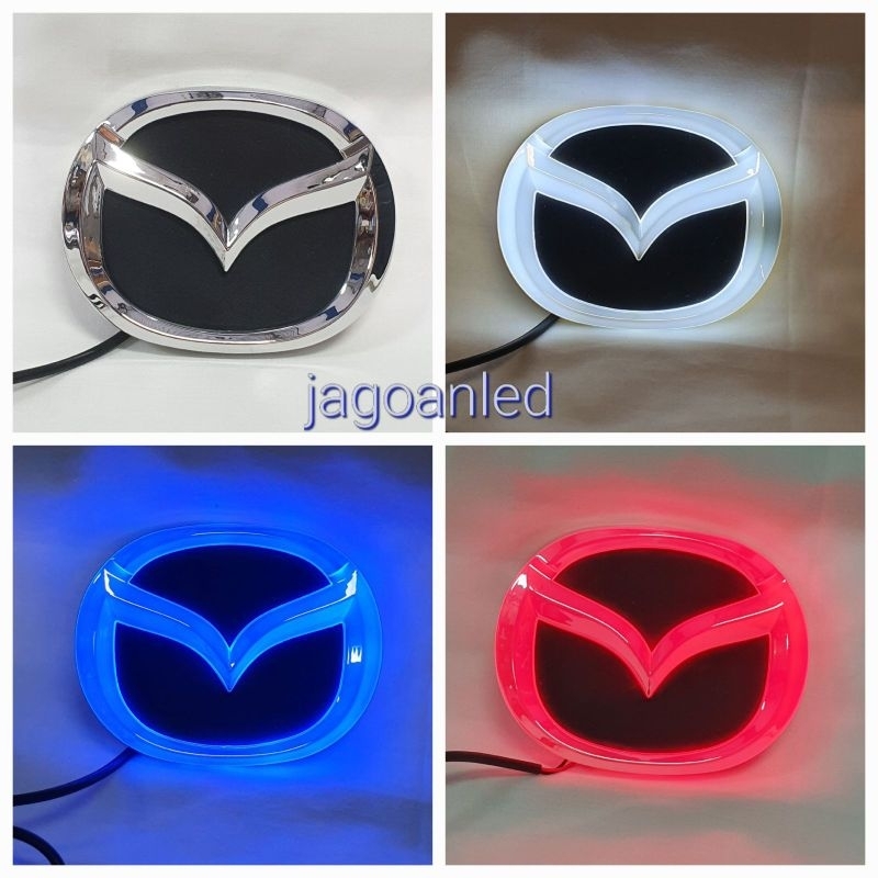 Emblem Mobil Logo Mazda LED Lampu Variasi 5D