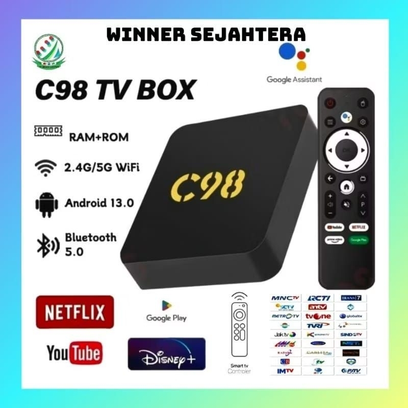 Tv Box C98 Android Tv Box ios 13.0 Ram 2GB 4GB Rom 32gb WiFi 5G/2.4G Bluetooth Smart Tv Box 4K Ultra