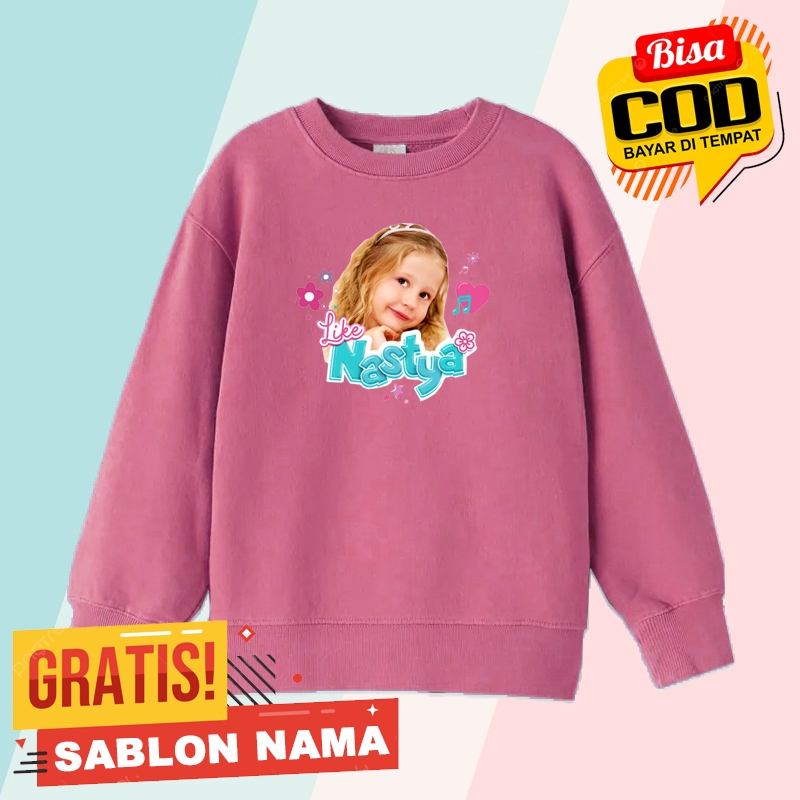 Sweater Anak Anak Like Nastya / Jaket Sweater Anak Laki Laki & Perempuan Custom Nama Like Nastya