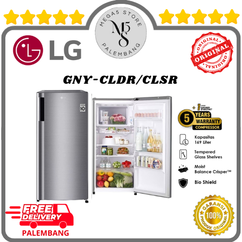 Kulkas 1 Pintu LG GNY201CLSR/CLAR / GNY201CLDR Kulkas LG Satu Pintu Kulkas LG