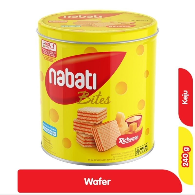 

nabati bites richeese wafer keju kaleng 240g