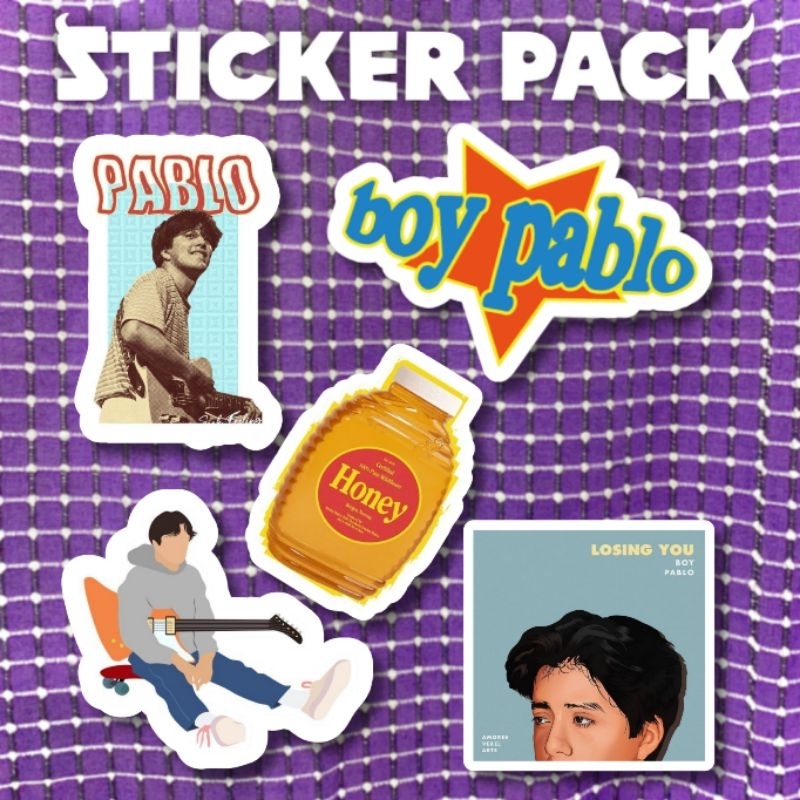 

Sticker Pack Boy Pablo Pack isi 5 Pcs Vinyl waterproof Aesthetic