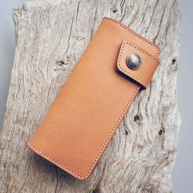 LOMO - Custom Long Wallet, with Conchos Button, Vegtan Natural / Vacheta Leather aff. Nudie Jeans/ S