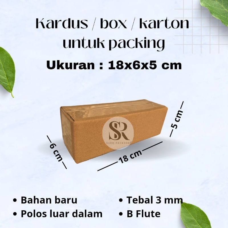 

Kardus Packing Ukuran 18x6x5 cm / Box Packing / Karton Packing Polos Baru dan Tebal