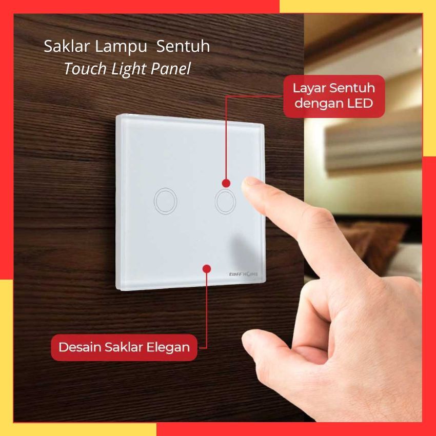 Saklar Lampu Rumah Sentuh Touch LED Light Panel Modern