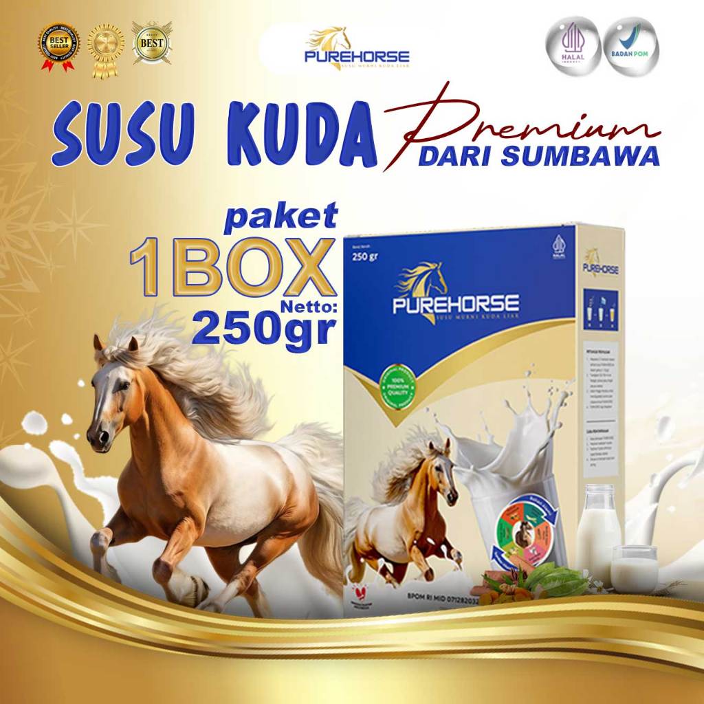 

Purehorse Susu Kuda Rendah Gula Asli Sumbawa Kemasan Banyak dan Hemat 250gr