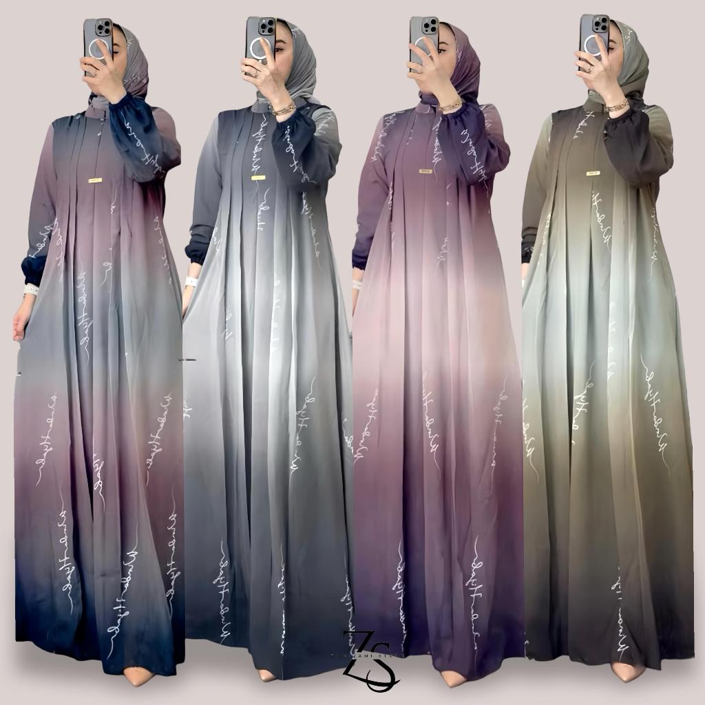 Set hijab givani gamis wanita dress mewah busui friendly gamis ceruti hyget premium gamis set hijab
